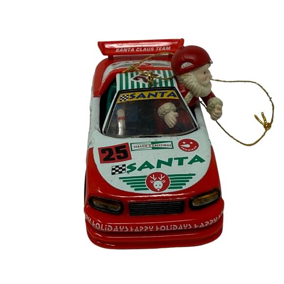 1995 Enesco Santa’s Speedway Ornament Santa Racing Car NASCAR Christmas - Picture 4 of 8